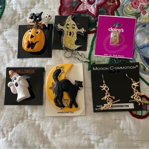Fall Halloween Jewelry Bundle Pins, Charm, Earring